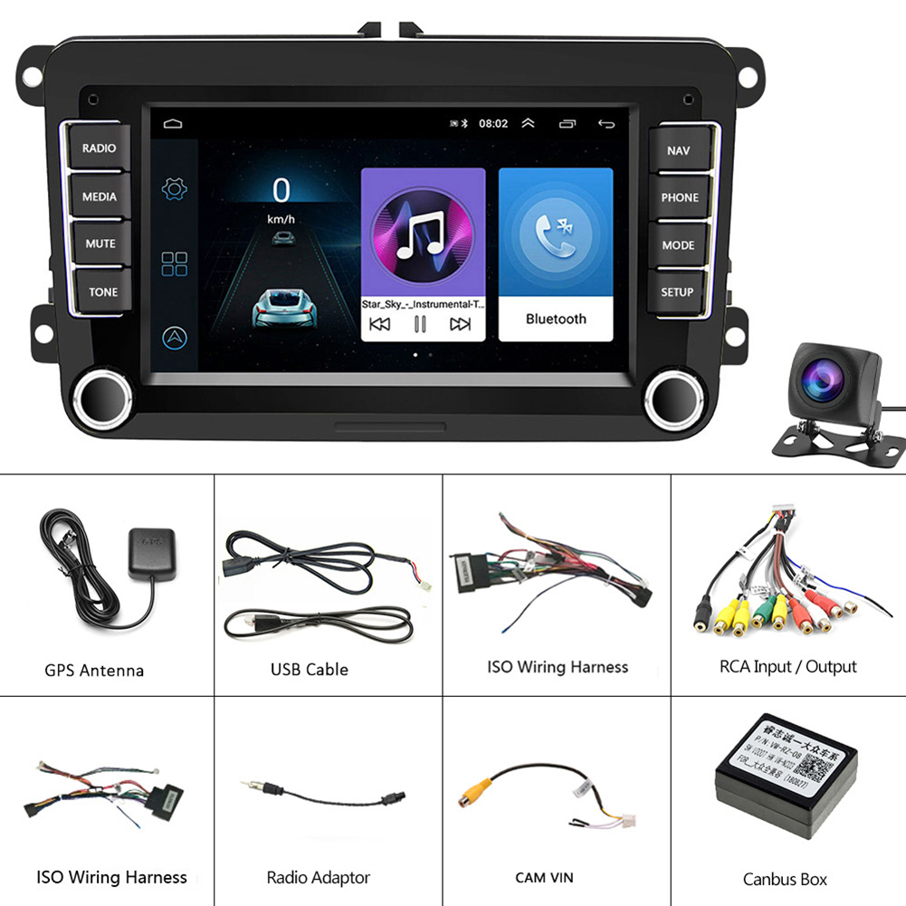 2-din 7-inch Android Car Navigation Central Control Large-screen Built-in Wireless Carplay Radio for Volkswagen