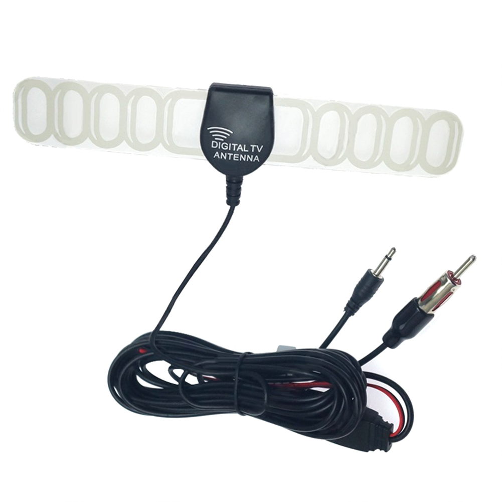 2-in-1 Car TV Antenna Fm Radio Antenna with Amplifier Booster Connector Plug for Car Dash DVD Head Unit