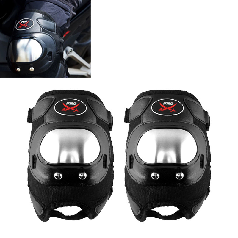 2pcs Motorcycle Kneepads Stainless Steel Knee Pads Protective Knee Guards Roller Skating Protective Gear