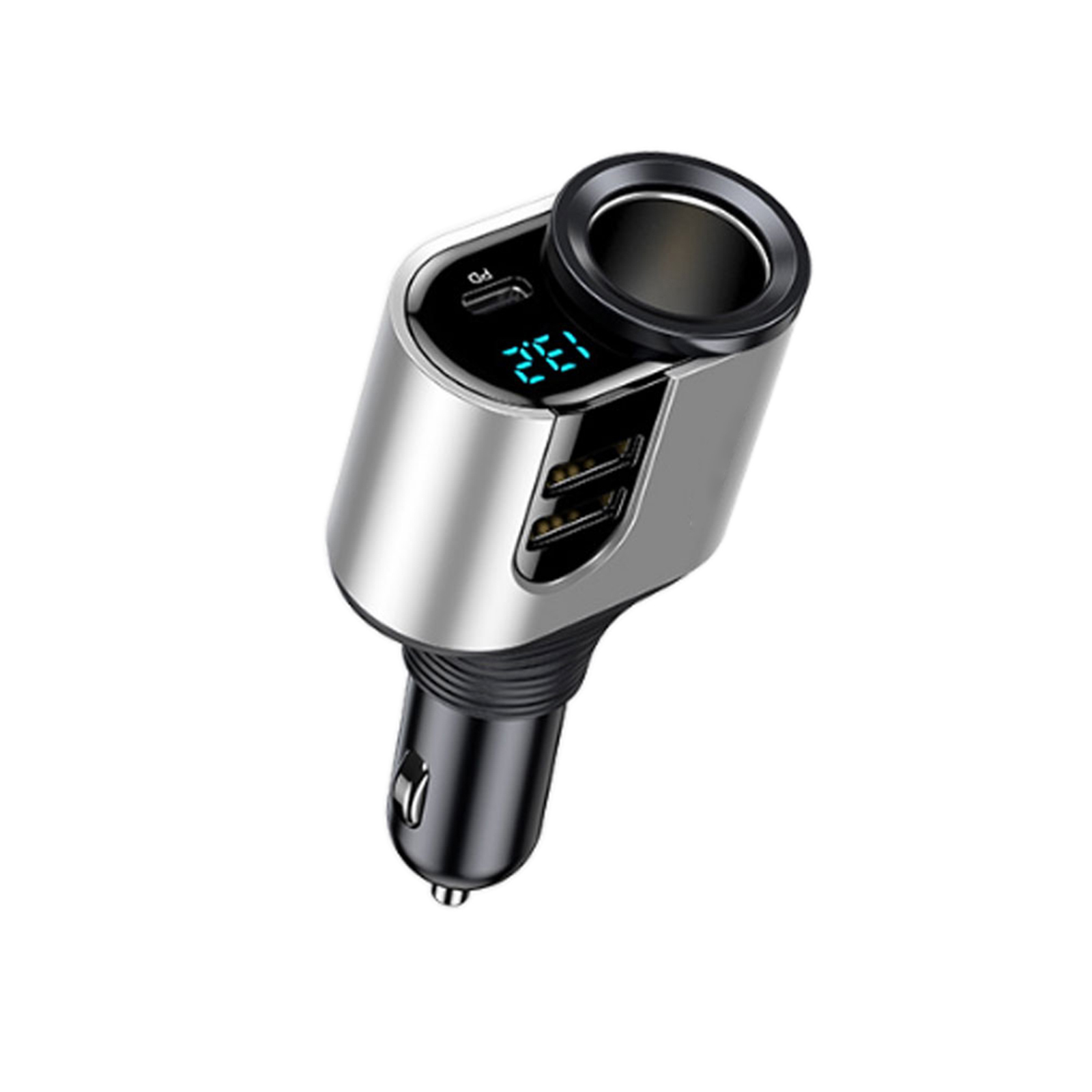 3 In 1 USB Car Charger 12-24V Cigarette Lighter Adapter Multi Ports USB PD Fast Charging Socket Splitter