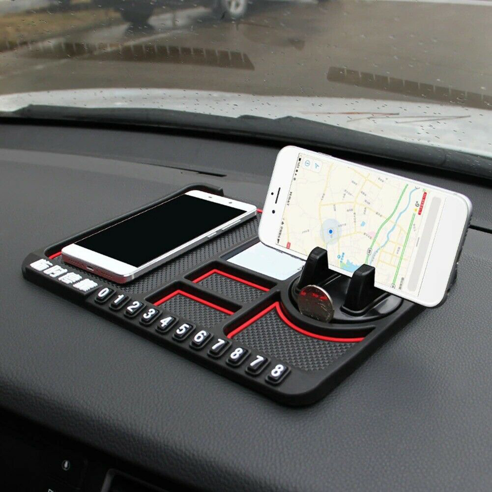 4 In 1 Multifunctional Car Phone Holder Anti-slip Pad Car Navigation Dashboard Wear-resistant Mat Car Supplies Universal Application