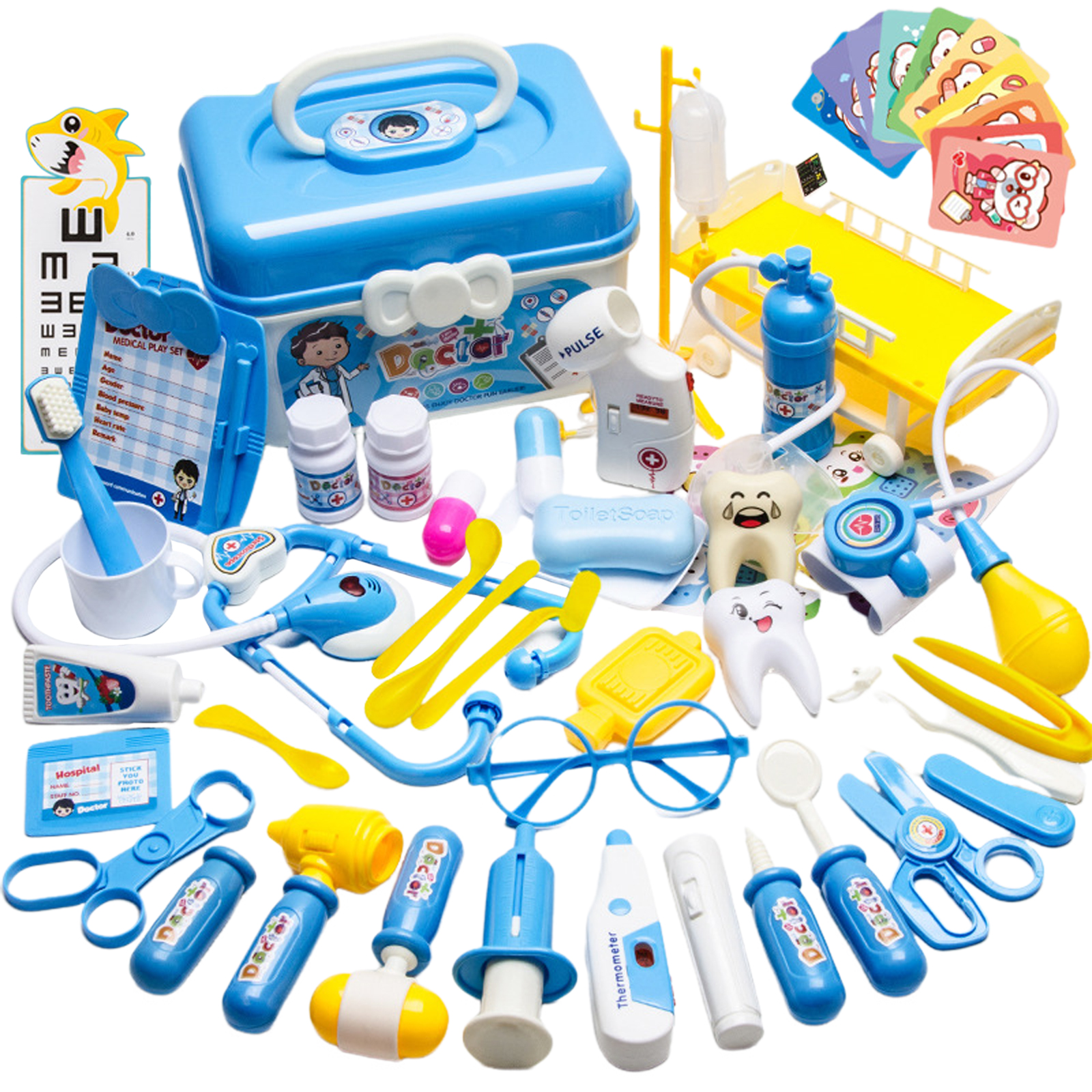 51pcs Doctor Kit For Kids Pretend Play Medical Kit With Storage Box Doctor Role Play Game Gifts For Boys Girls