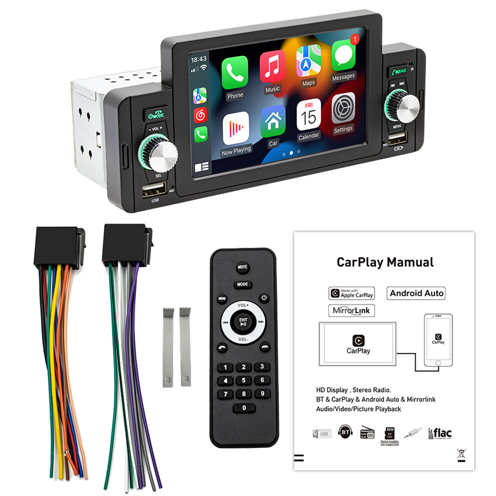 5-inch 1 Din Car Mp5 Player Bluetooth Mp4 Radio for Carplay Mobile Phone Interconnected