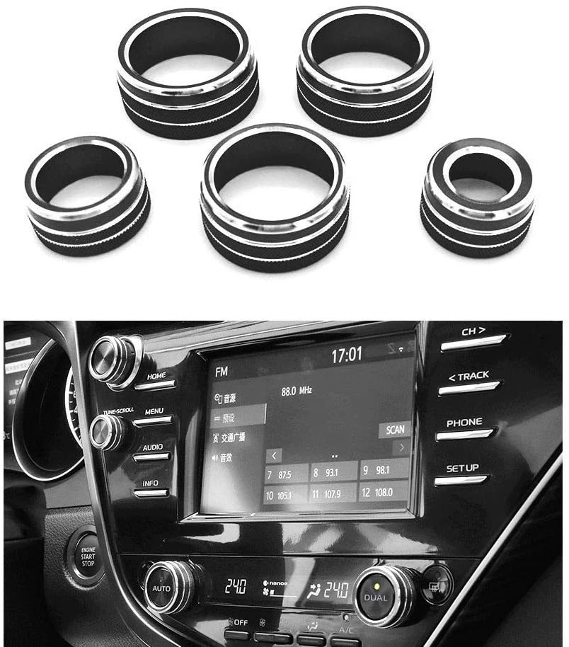 5pcs Center  Console  Knobs  Ac  Air  Conditioning  Button+audio+function+rear  Mirror  Knob  Cover Trim For Camry 2018 2019 2020