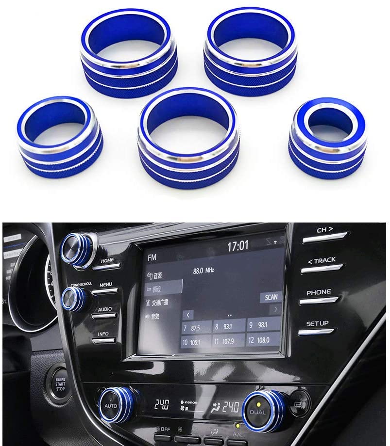 5pcs Center  Console  Knobs  Ac  Air  Conditioning  Button+audio+function+rear  Mirror  Knob  Cover Trim For Camry 2018 2019 2020