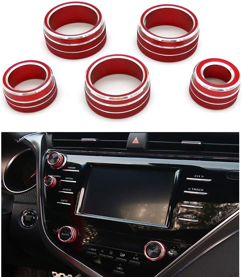 5pcs Center  Console  Knobs  Ac  Air  Conditioning  Button+audio+function+rear  Mirror  Knob  Cover Trim For Camry 2018 2019 2020