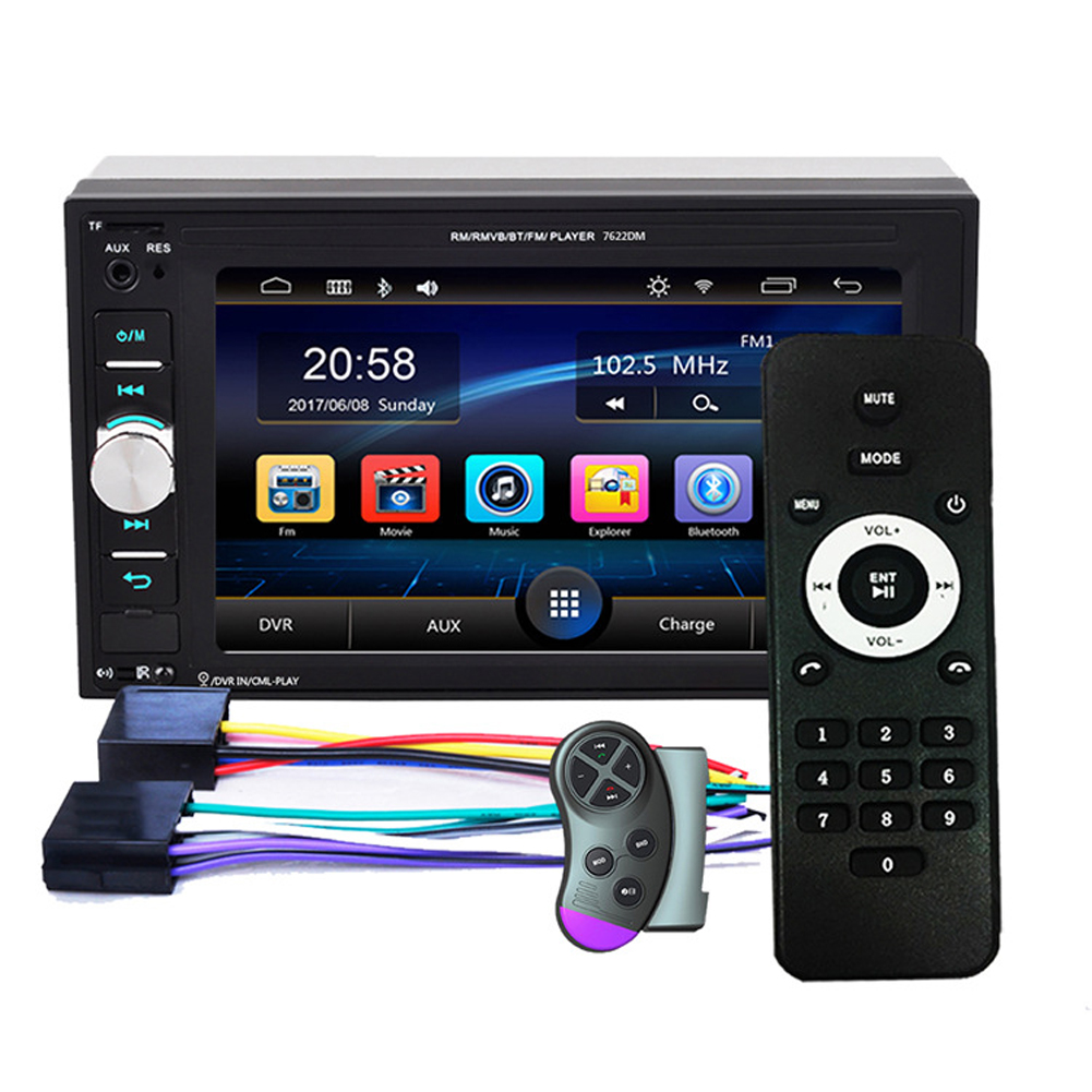 6.2-inch Dual Din Car Mp5 Player Hd Bluetooth Hands-free Call Music Playback Reversing Lcd Display 7622dm