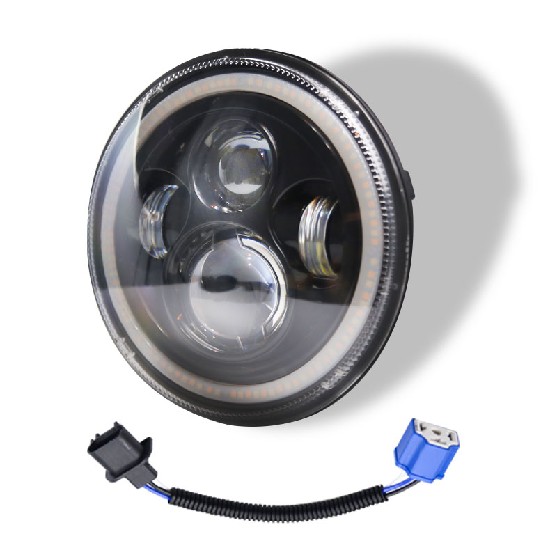 7 INCH 140W LED Headlights Round Halo Angle Eye For Jeep Wrangler JK TJ LJ 97-17