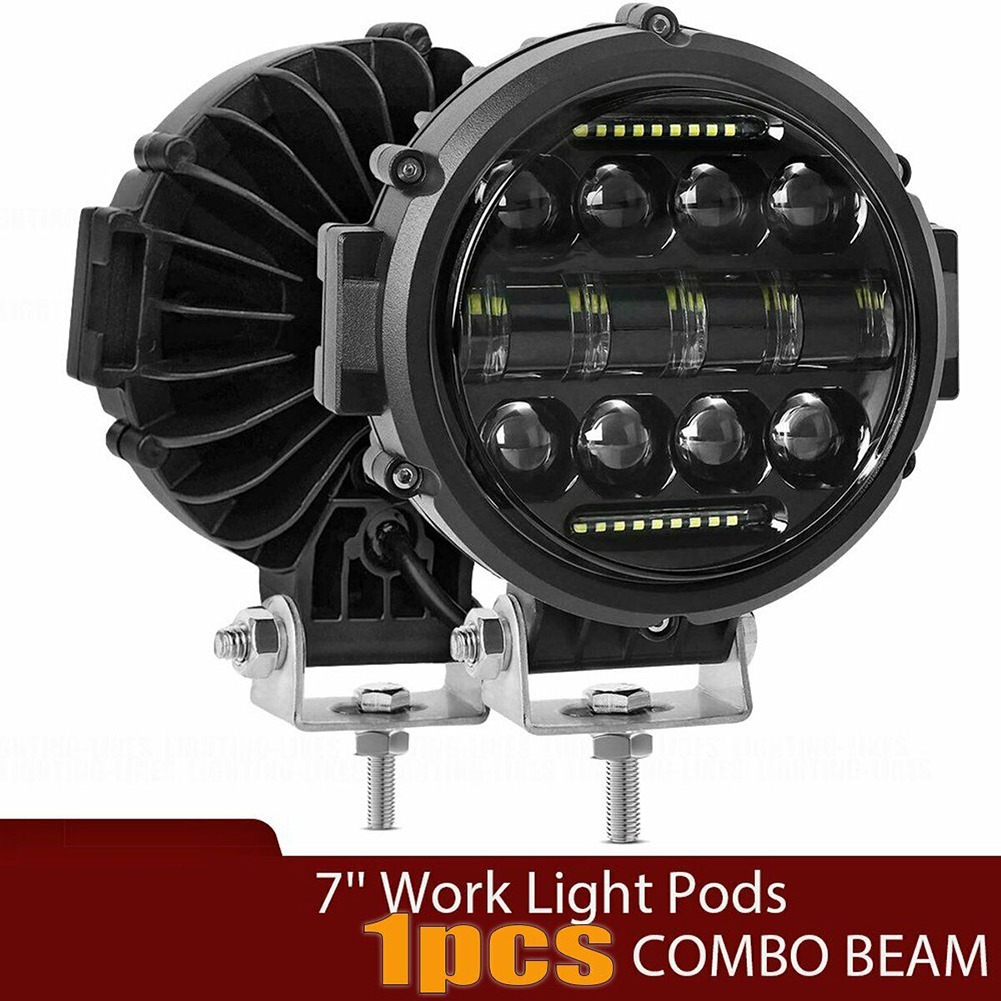 7-inch 69w Led  Lights Spotlight Super Bright Ip68 Waterproof Adjustable Mounting Bracket Daytime Running Light Driving Lamps