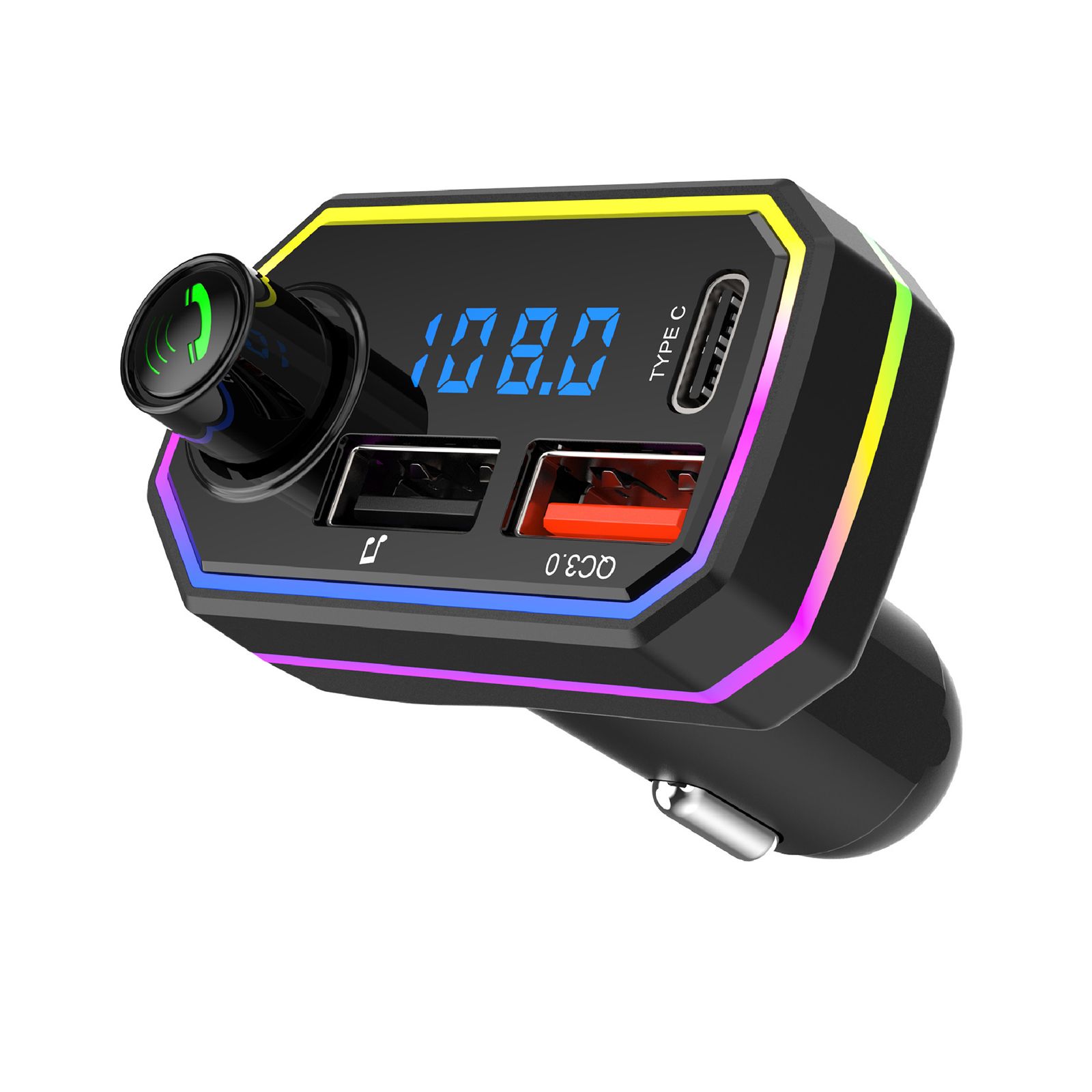 Bt06 Fm Radio Mp3 Player Bluetooth Hands-free Kit 2.1a Usb Car Charger Quick Charge For Mobile Phone
