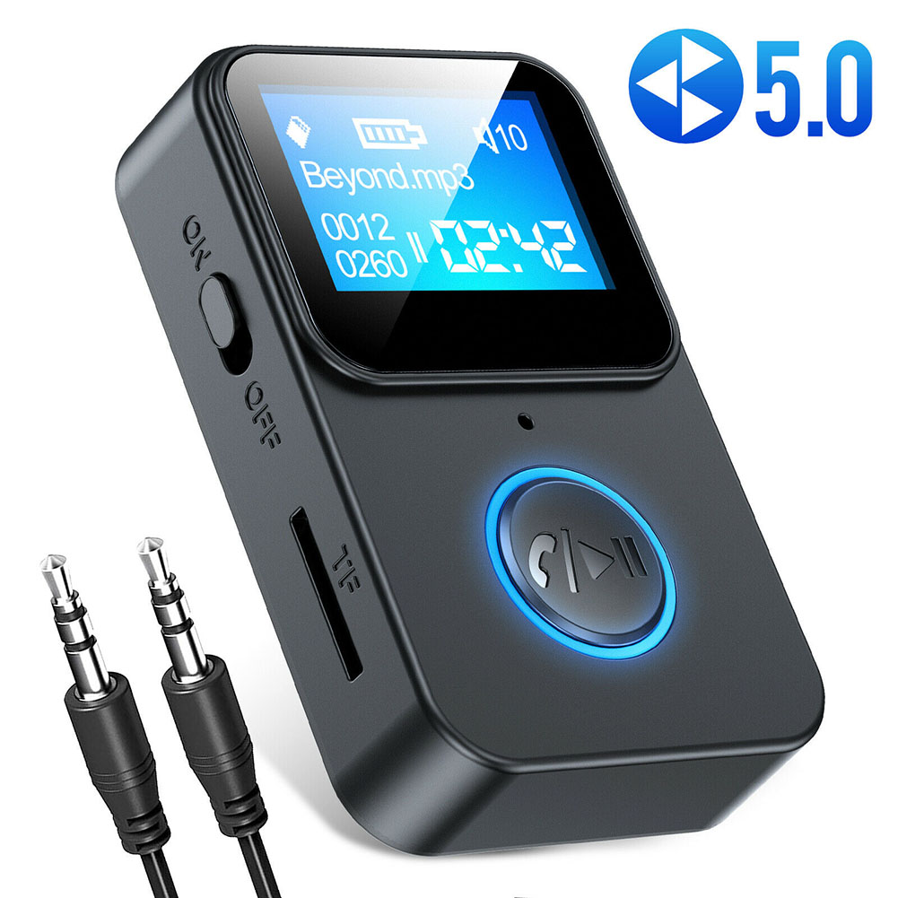 C33 Wireless Audio Receiver 3.5mm Aux Audio Music Adapter Bluetooth 5.0 with Screen Display