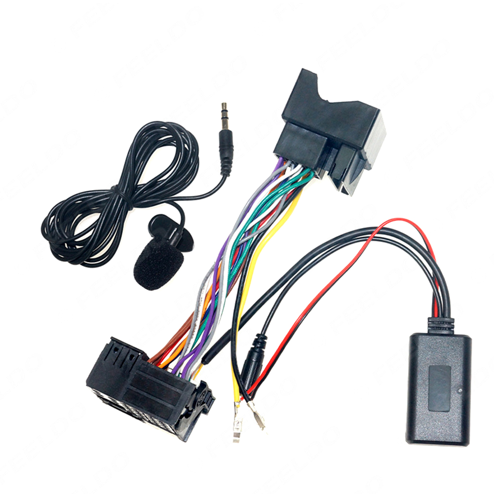 Car Aux Audio Cable Wireless Bluetooth Handsfree Microphone Adapter Harness for E60/e63/e90/e91