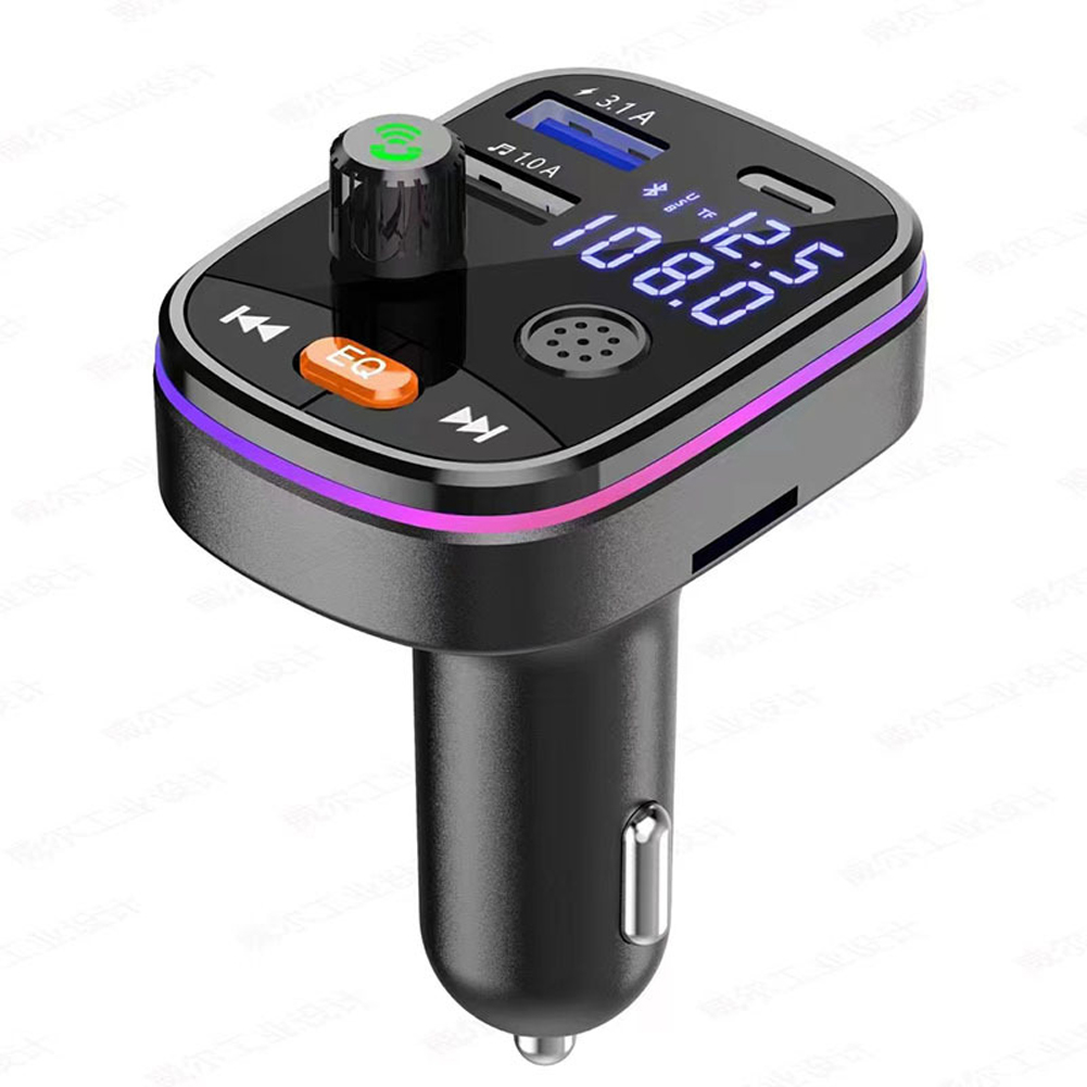 Car Bluetooth Mp3 Fm Transmitter With Usb Charging Port Display Adapter