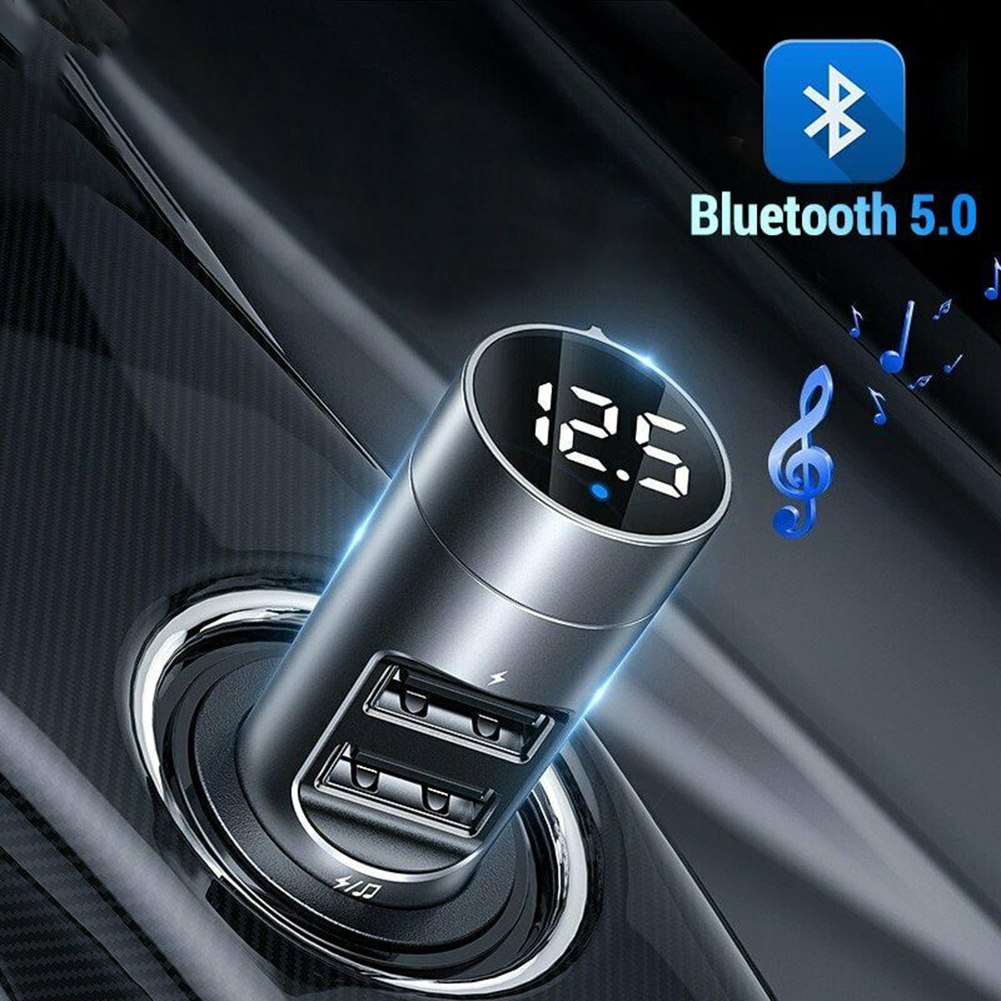 Car Bluetooth-compatible Charger Fast Charging Creative Dual U Intelligent Digital Display Multifunctional Mp3 Audio Player