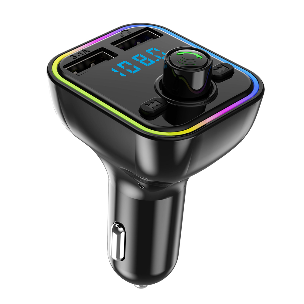 Car Bluetooth-compatible Fm Transmitter Dual Usb Charger Voltage Display Wireless Adapter