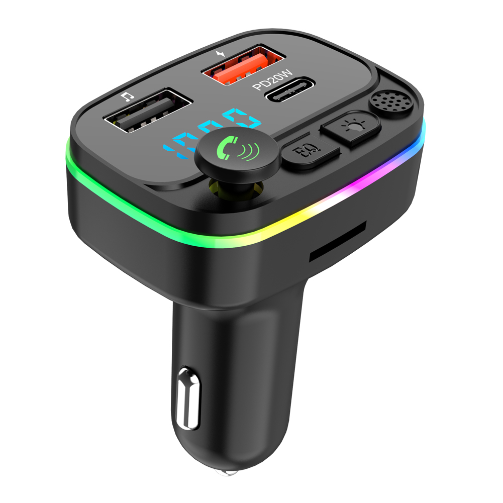 Car Charger Bluetooth-compatible 5.0 Fm Transmitter Hands-free Calling Dual Usb Music Player Car Audio Receiver
