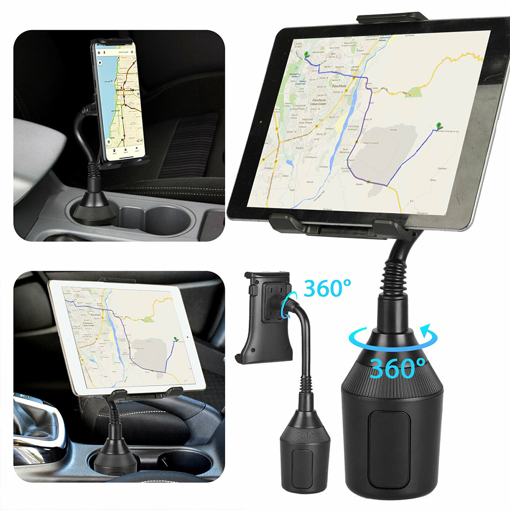 Car Cup Holder Mount Bracket 360 Degree Rotatable Stand Adjustable Mobile Phone Navigation Support Compatible For Ipad
