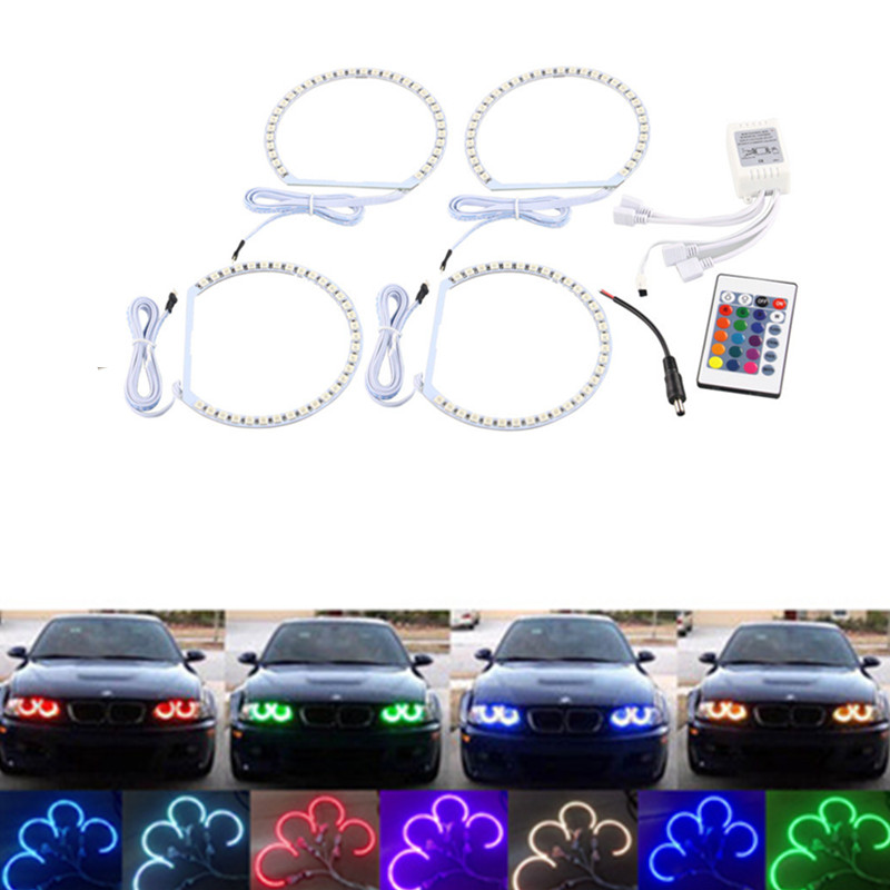 Car Daytime running light kit For BMW E36/E38/E39/E46 Multi-Color 5050 RGB Flash SMD Led Angel Eyes Halo Ring
