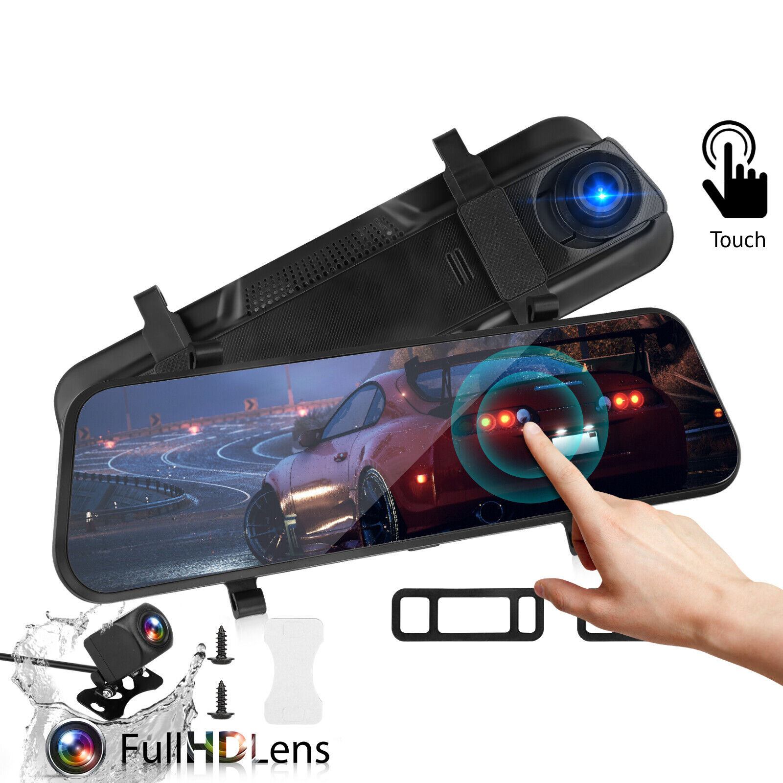 Car Dvr Dash Cam 10 inch Full-Screen Dual-Lens Video Recorder Night Vision G-Sensor