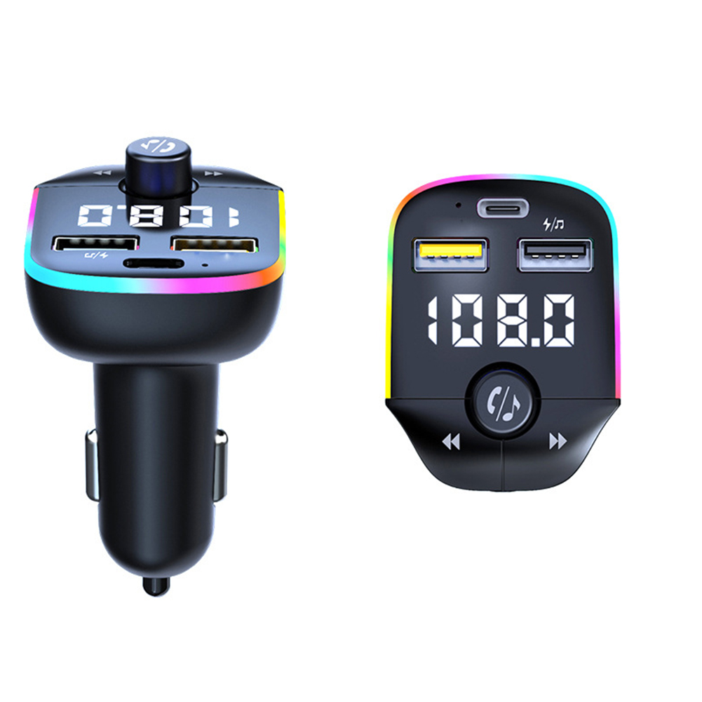 Car Fm Transmitter Bluetooth-compatible Handsfree Calling Wireless Car Kit Stereo Mp3 Music Player Usb Charger