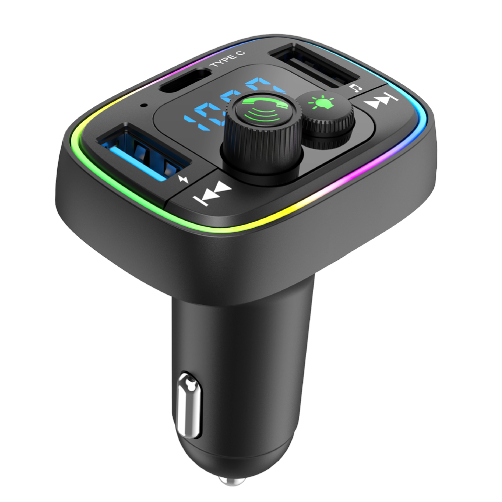 Car Fm Transmitter Bluetooth-compatible Hands-free Calling Lossless Music Player Dual Usb Charger Car Kit