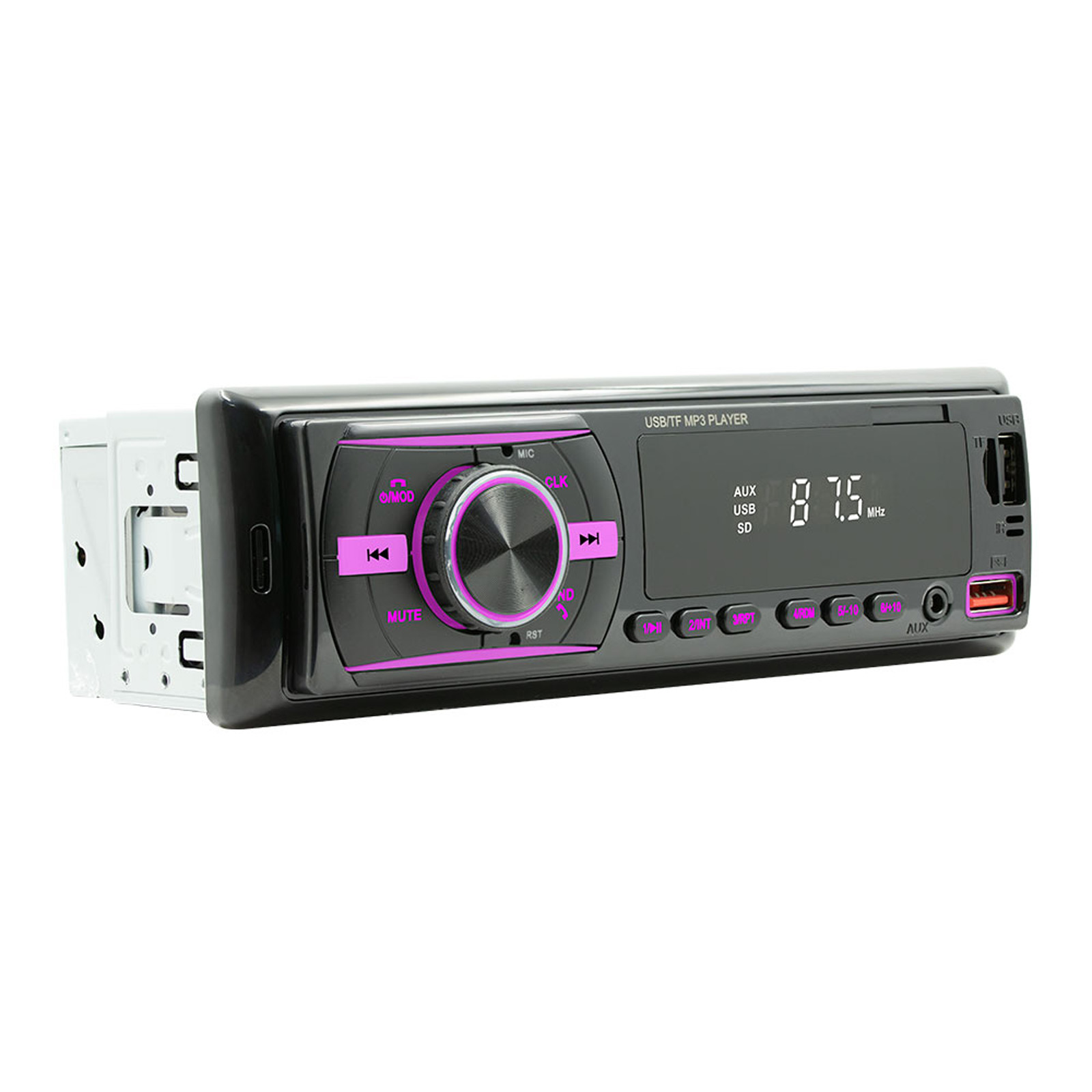 Car Fm Radio Bluetooth Mp3 Player Usb Charging Rca Audio Subwoofer U Disk Card Reader Cd Dvd