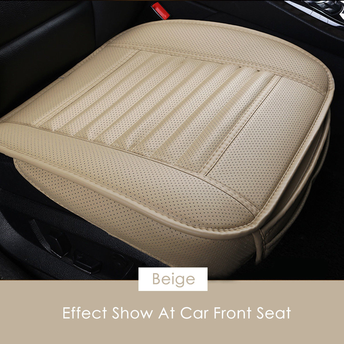 Car Front Seat Cover PU Non-slip Car Seat Cushion Cover for Four Seasons