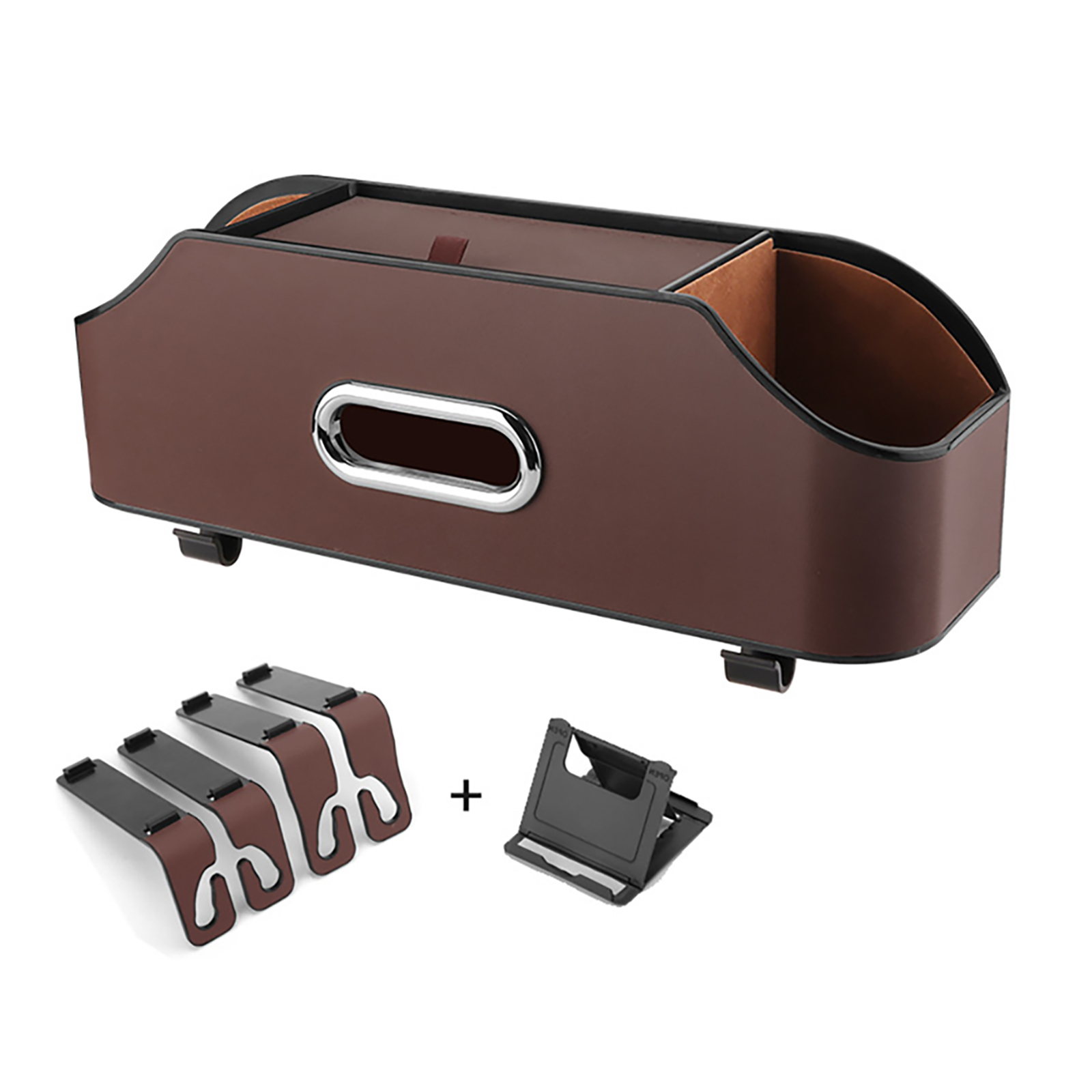 Car Headrest Backseat Organizer Partition Design Multi-functional Storage Box With Cup Holder Tissue Box Headrest Hook