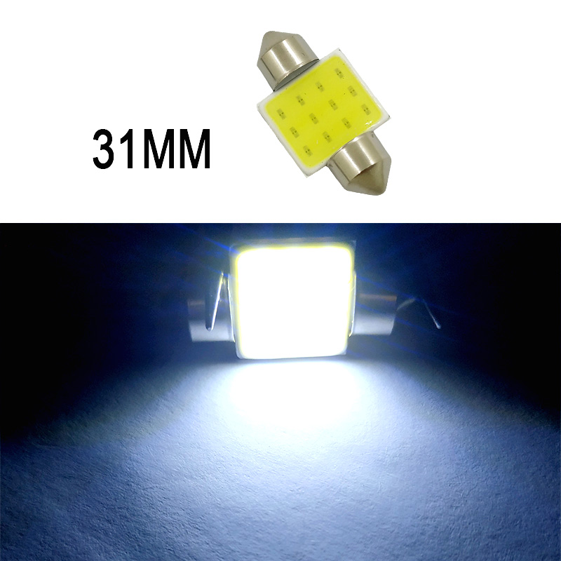 Car  Led  Reading  Light Double-pointed Cob Roof Light License Plate Light Carriage Light 31mm/36mm/39mm/41mm White light_41mm