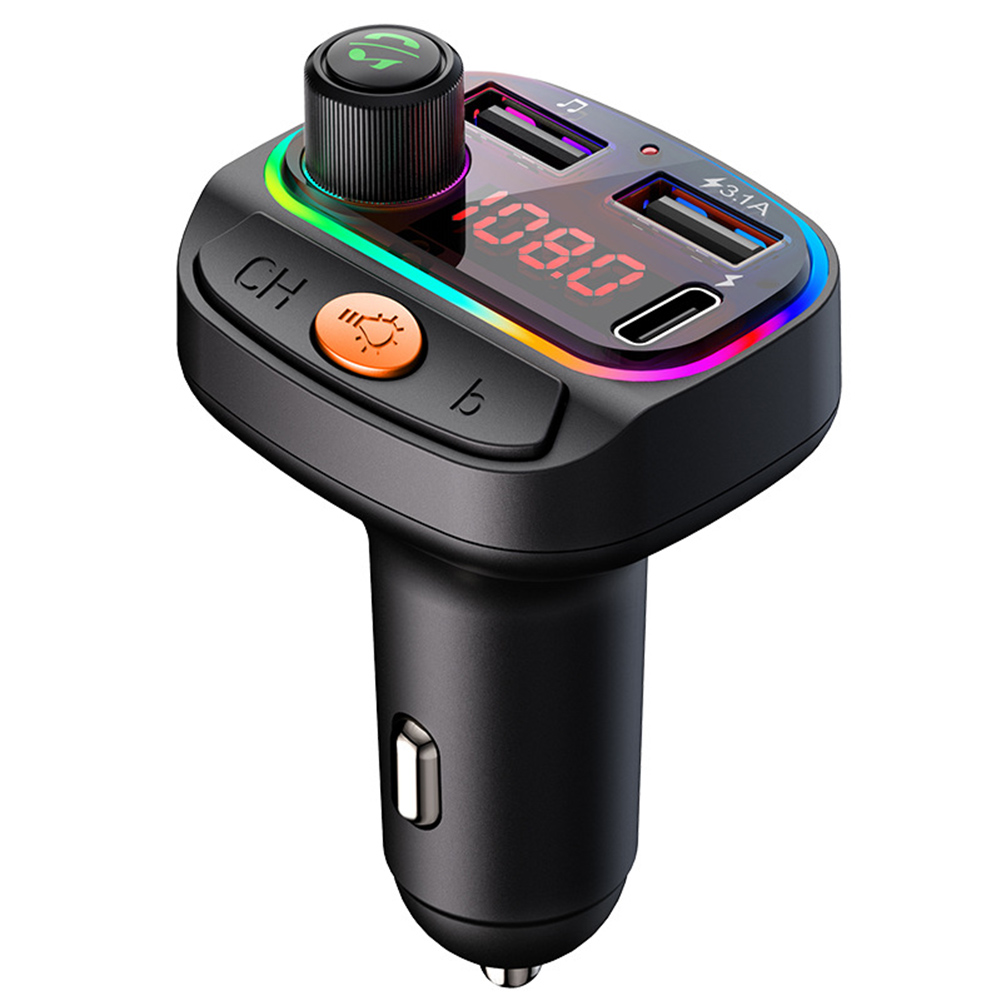 Car Mp3 Player Fm Transmitter Bluetooth Hands Free Car Kit Audio Adapter Fast Charger Auto Parts
