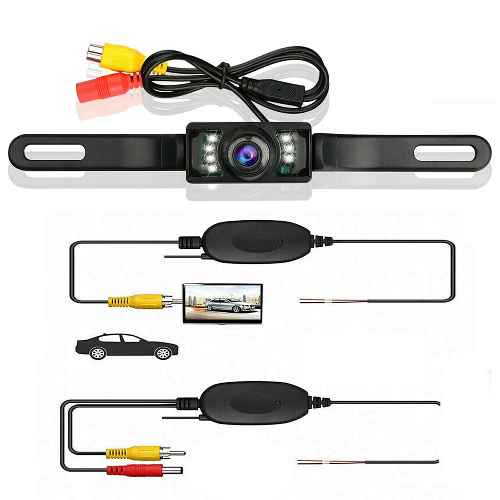 Car Parking Rear Camera Wireless Video Transmitter Receiver Kit Night Vision Rear View Backup Monitor Vehicle Parts