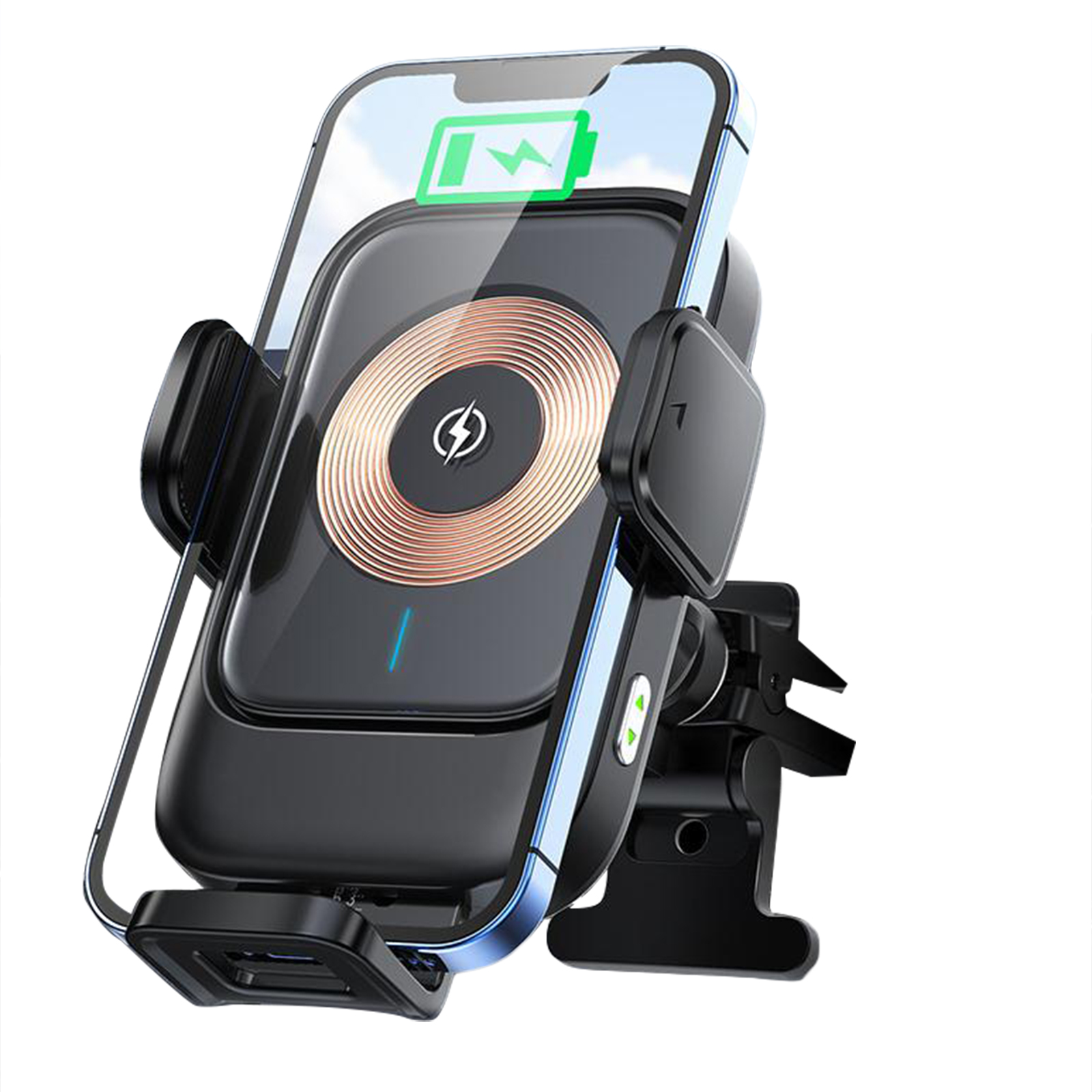 Car Phone Holder 15w Fast Charge Wireless Charger Smart Sensor Mobile Phone Gps Navigation Support Bracket