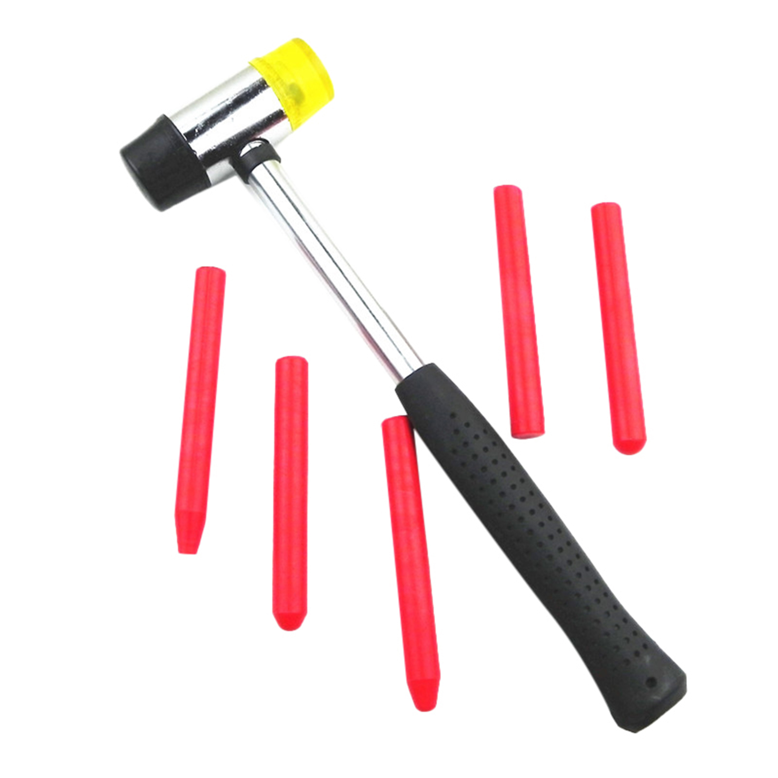 Car Pit Repair Tools 1pc Mini Rubber Hammer 5pcs Concave Leveling Pen Sheet Metal Household Service Tool