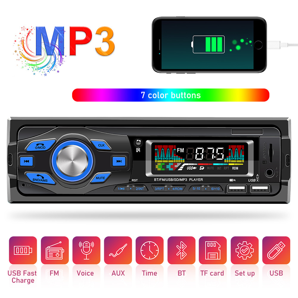 Car Radio Audio 1Din Bluetooth Stereo MP3 Player Fm Receiver