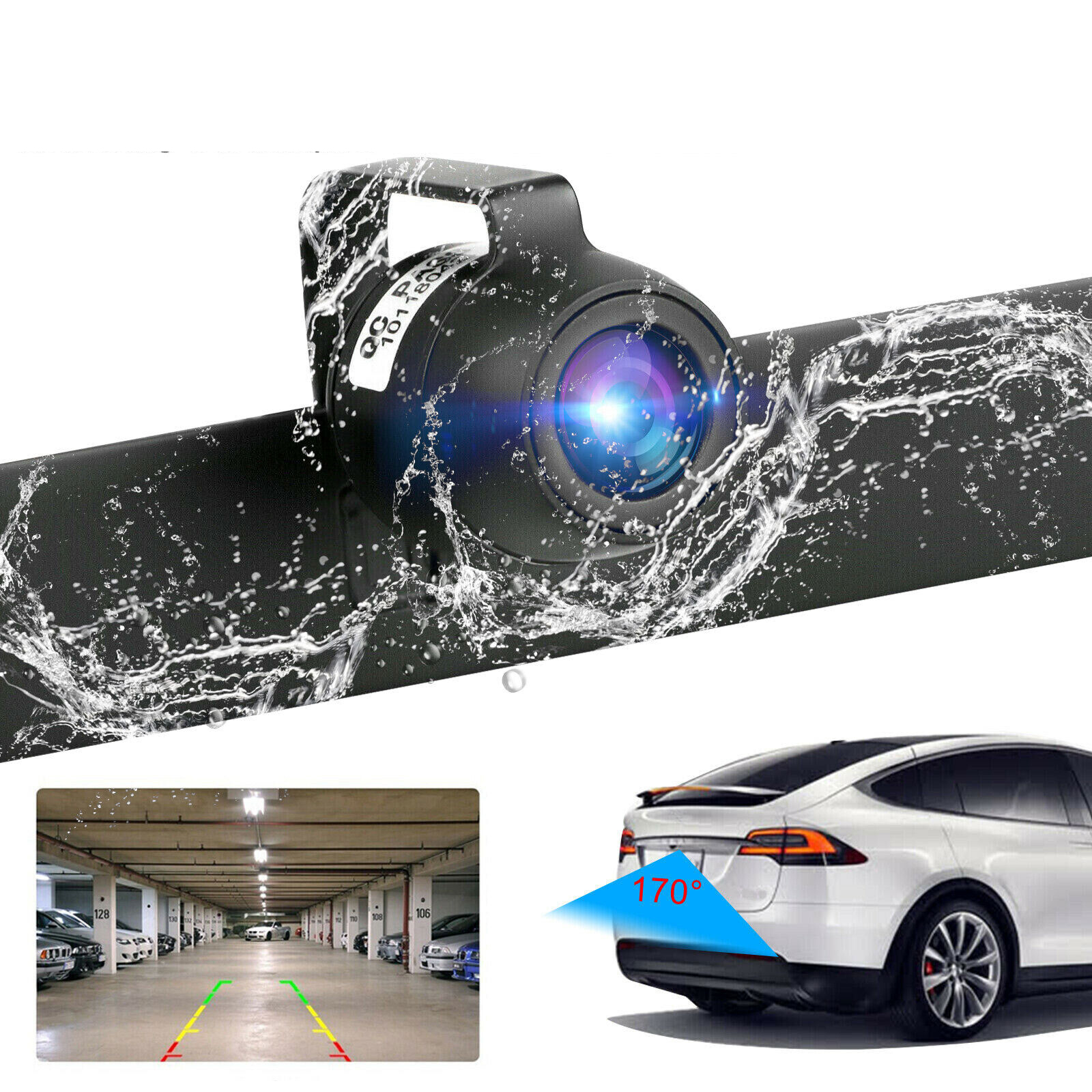 Car Reverse Backup Camera 170-degree Wide Viewing Angle Hd Night Vision Rear View Parking Cam Waterproof Camcorder