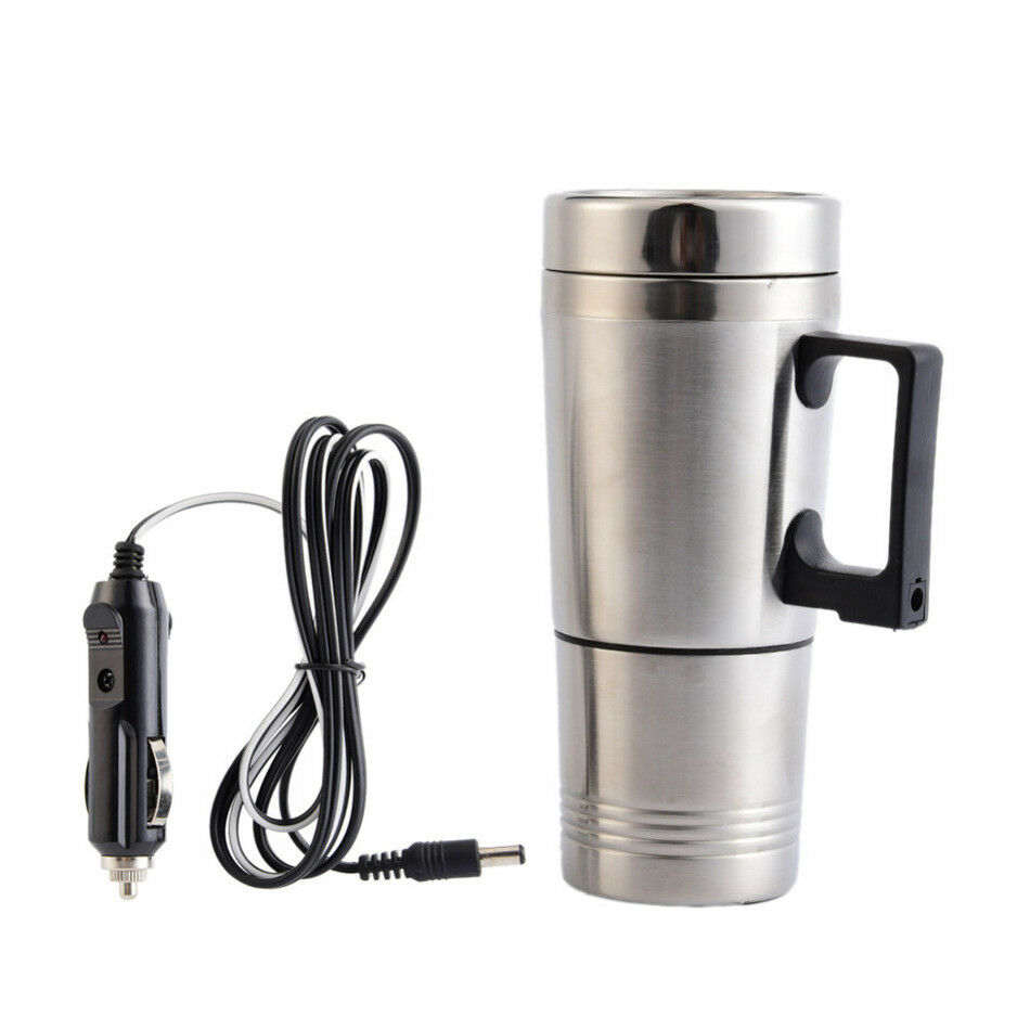 Cup Electric Kettle Steel Stainless Heating Car Tea Coffee Travel Maker Mug Pot
