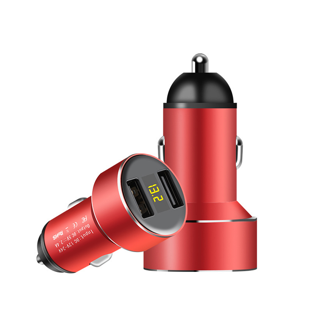 Dual Usb Car Charger Digital Display Multi-functional Constant Temperature Charging Adapter Vehicle Parts