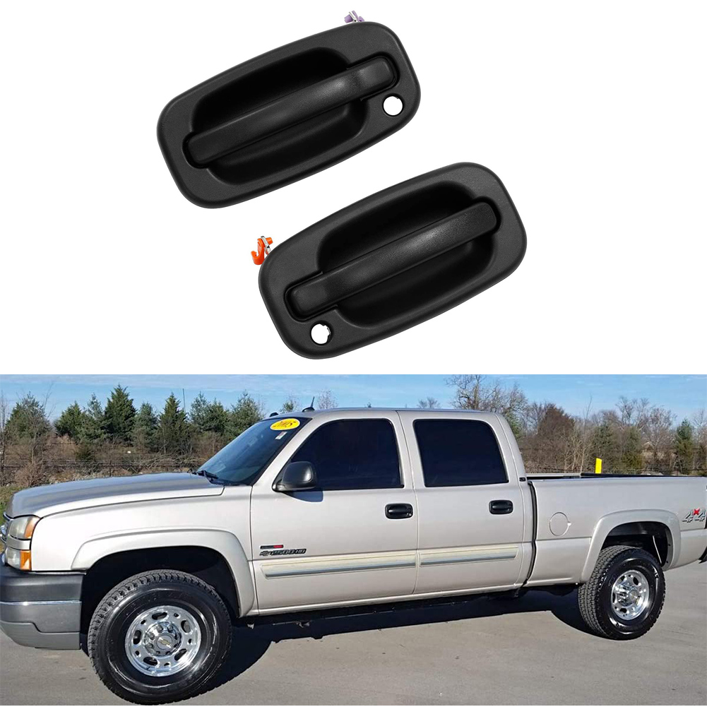 Exterior Door Handle Front Left Right with Key Hole for 99-06 Chevy Silverado GMC OE:15034985, 15034986