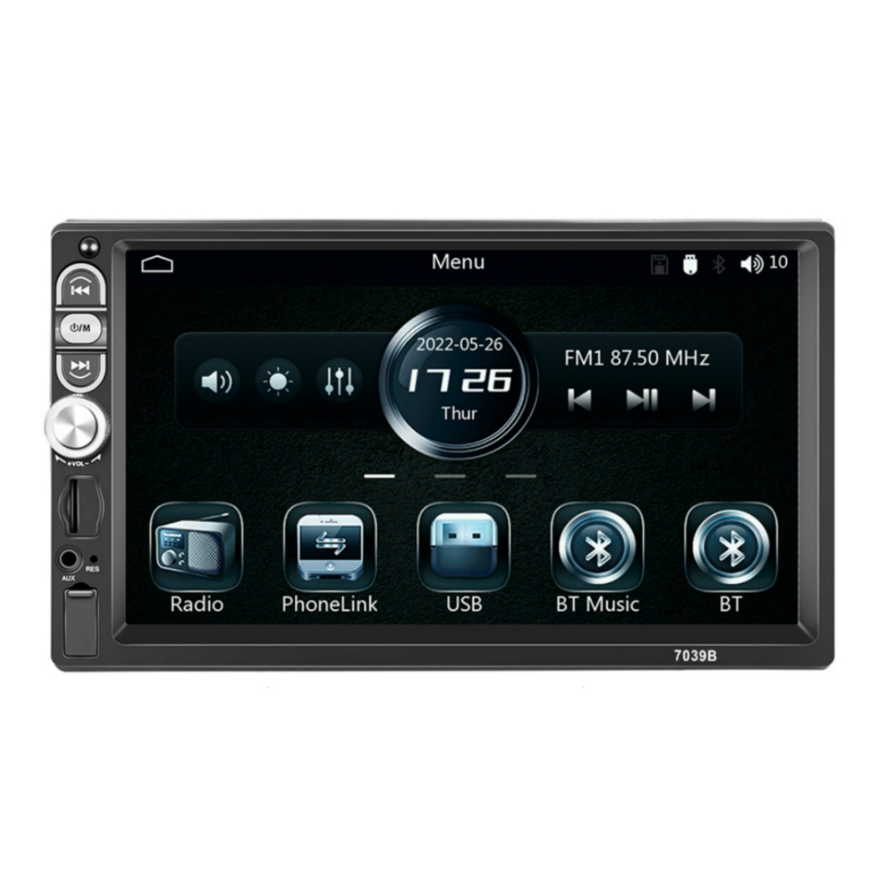 F13 1 Din Car Radio 7-Inch HD Screen Bluetooth Multimedia Video Mp5 Player for Carplay