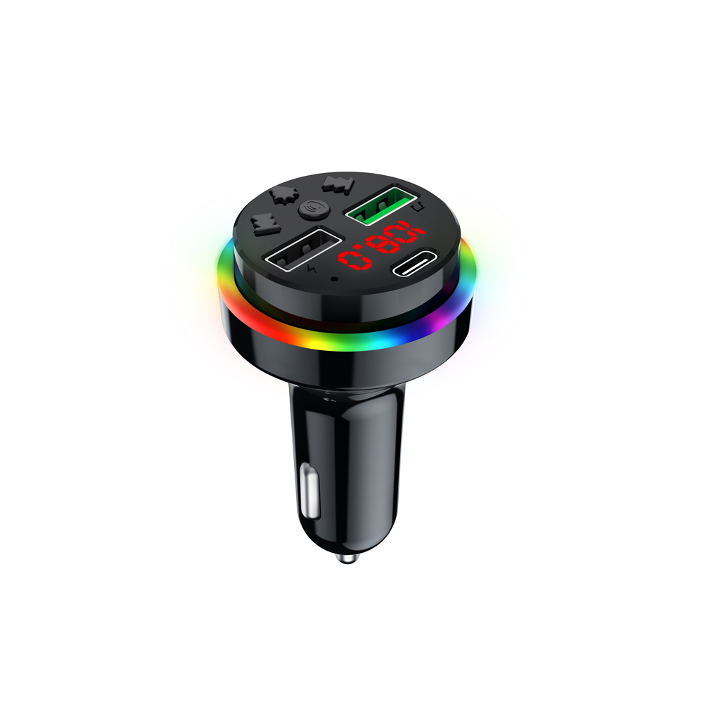 F15 Car Mp3 Player Bluetooth Receiver Hands-free Adapter Dual Usb Smart Charging Fm Transmitter