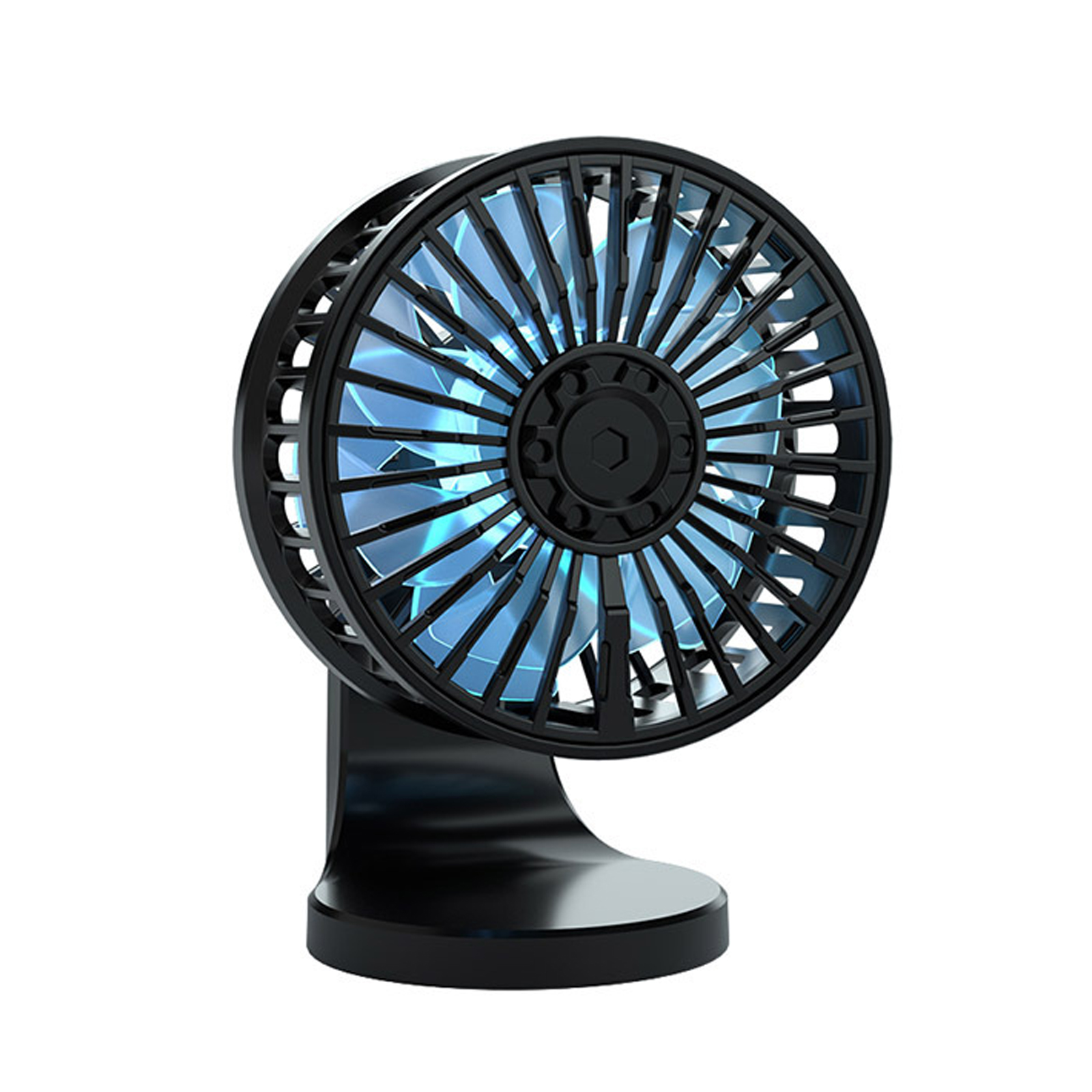F210 USB Car Fan Multi-angle Rotation Dual Engine Windshield Desk Mount Fan Auto Cooler For Home Office