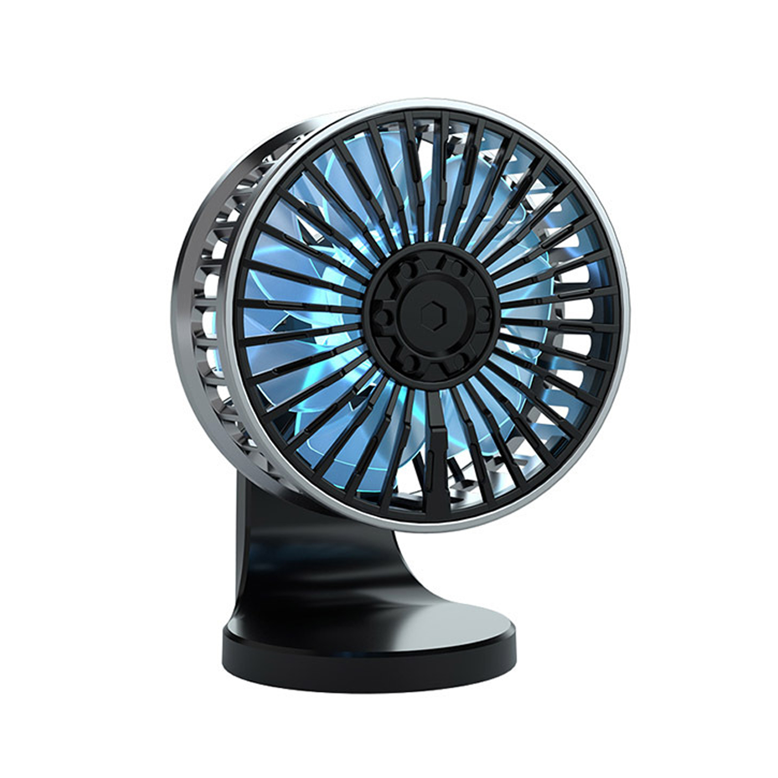 F210 USB Car Fan Multi-angle Rotation Dual Engine Windshield Desk Mount Fan Auto Cooler For Home Office