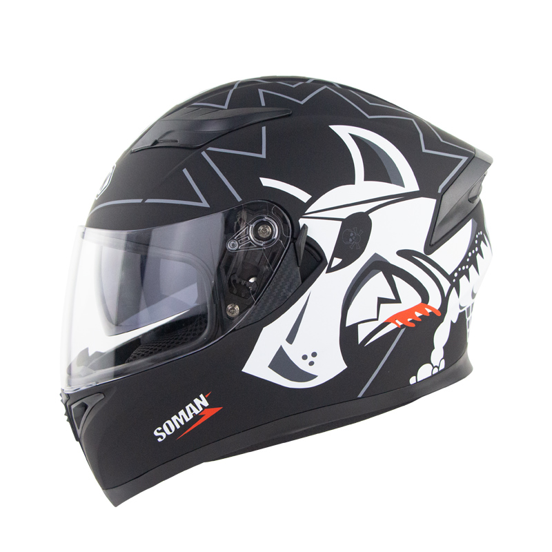 Full Face Motorcycle Helmet Sun Visor Dual Lens Moto Helmet Gray acceleration_L