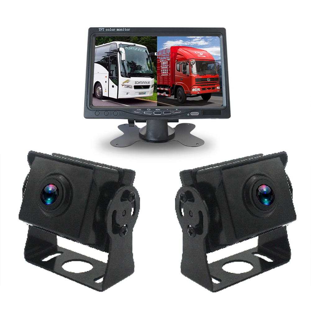 High-definition Display Monitor Recorder Night Vision Reversing Backup Camera For Car Bus Universal PZ612-2AHD