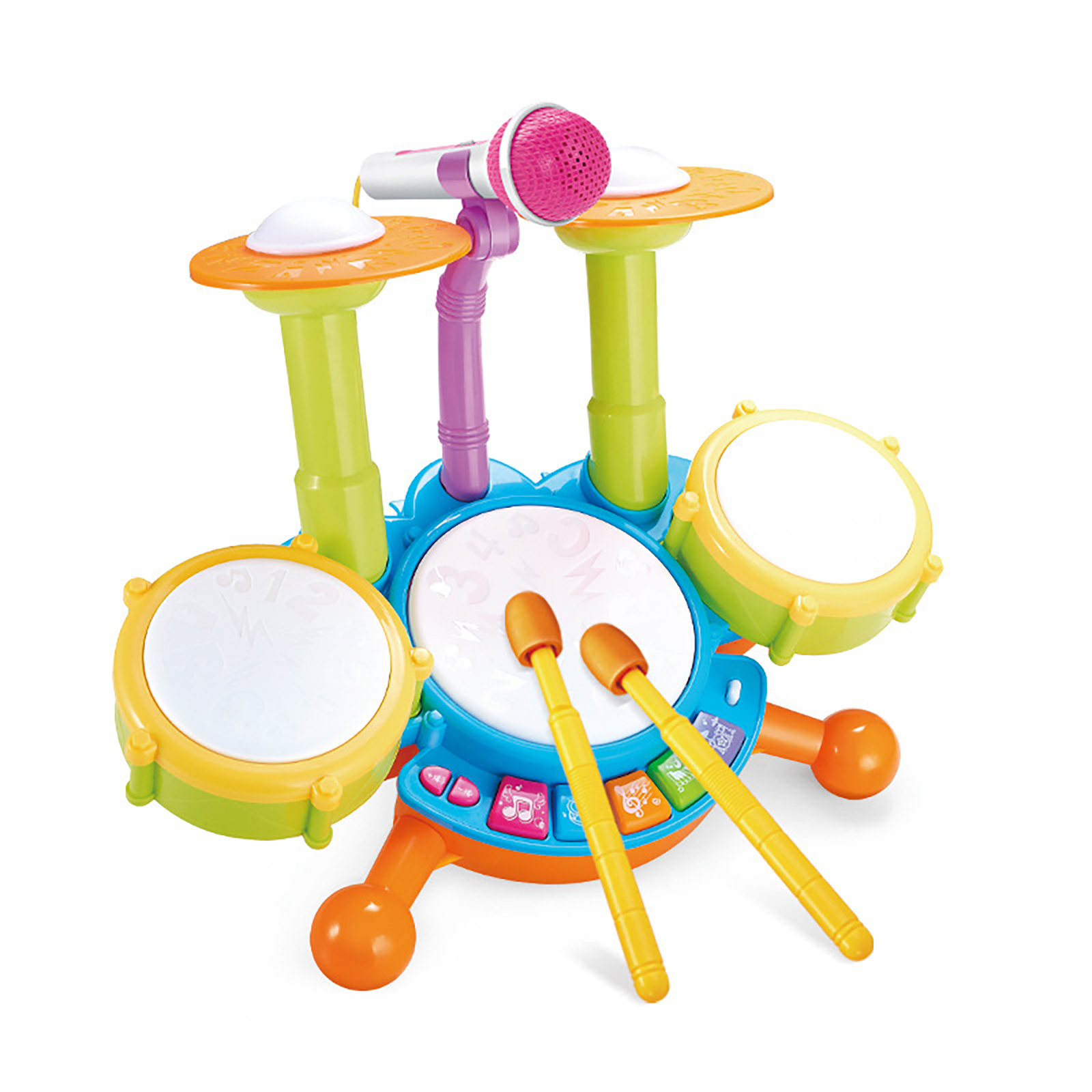 Kids Drum Set For Toddler Musical Toys With Microphone Drum Sticks Musical Instruments Playset For Boys Girls Gifts