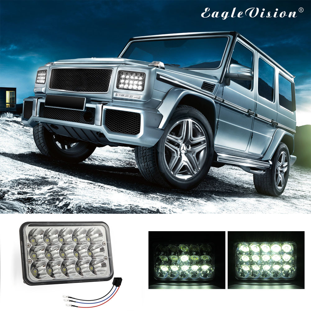 LED Headlight Die-cast Aluminum Casing 150w Square 5inches (4×6)LED Headlamp Suv Truck Working Lights