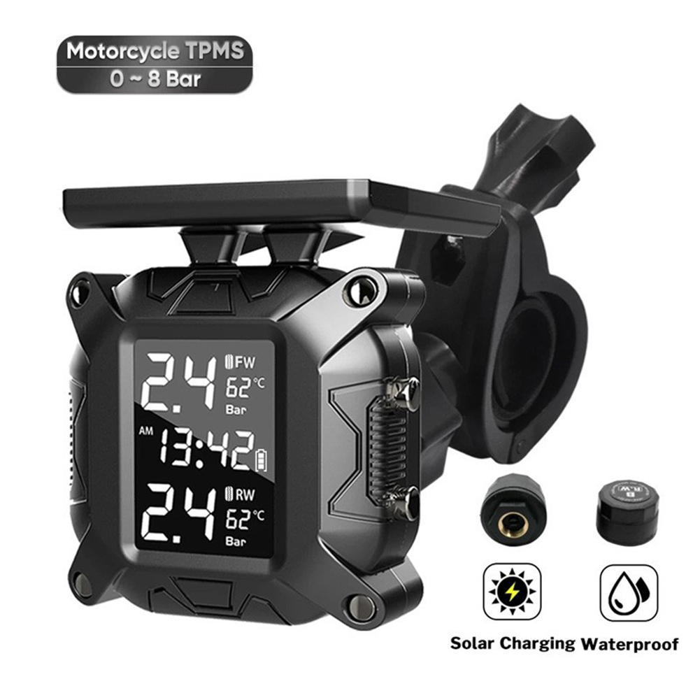 M7 Solar Motorcycle Tire Pressure Monitor Tyre Sensor Tire Temperature Detection System High-precision Tpms