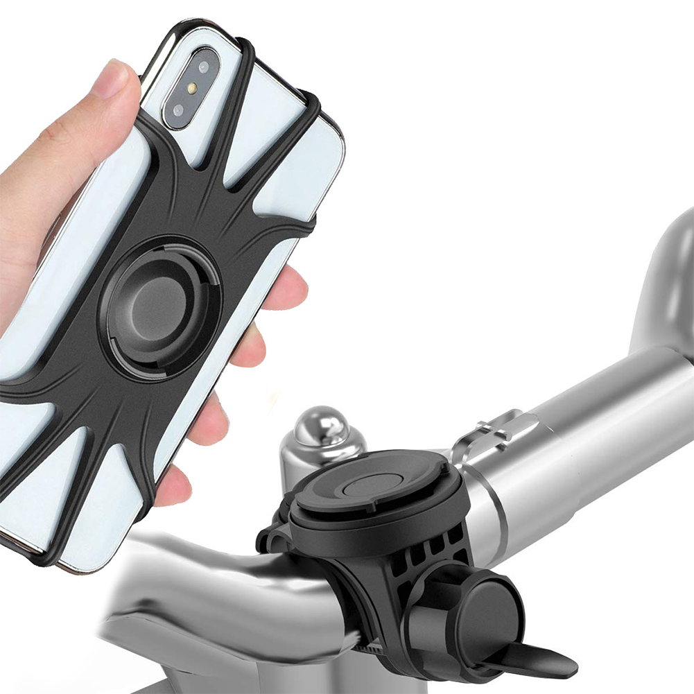 Mobile Phone Holder for Bicycle Motorcycle Universal Phone Bracket Anti-drop Anti-vibration Silicone Magnetic 360 Degree Rotation