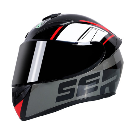 Motorcycle Helmet cool Modular Moto Helmet With Inner Sun Visor Safety Double Lens Racing Full Face the Helmet Moto Helmet Samurai_L