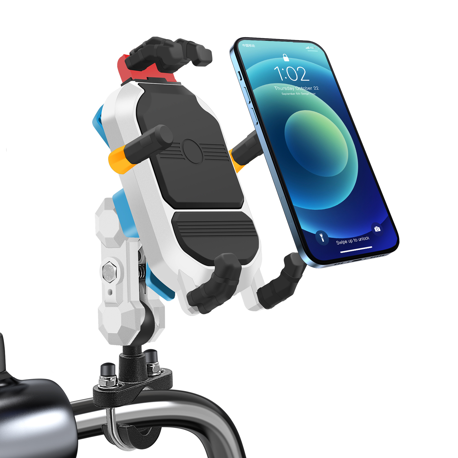 Motorcycle Phone Holder Mount Bike Phone Holder 360 Degree Rotation for 3.5inch-6.5inch Smartphone